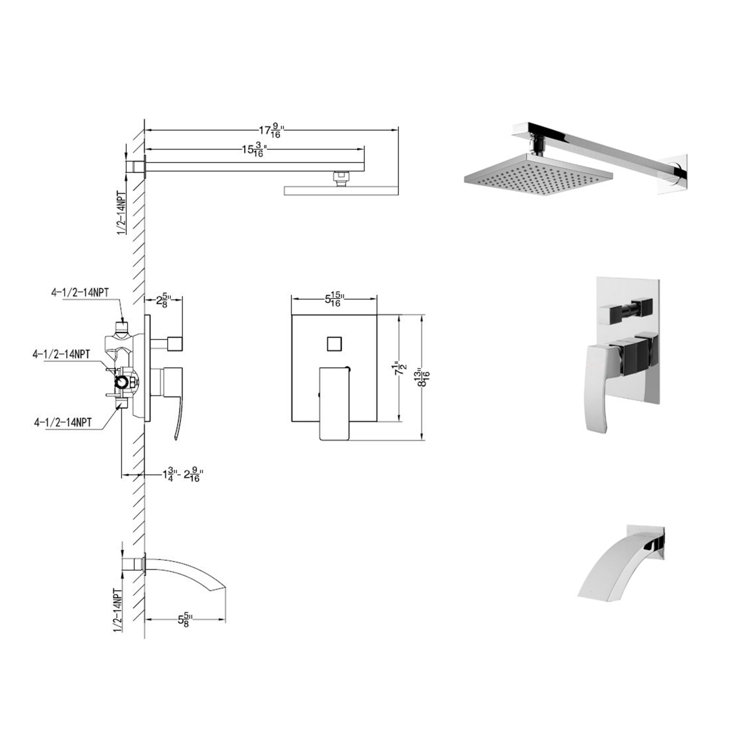 UCore Shower Faucet with Rough inValve & Reviews Wayfair